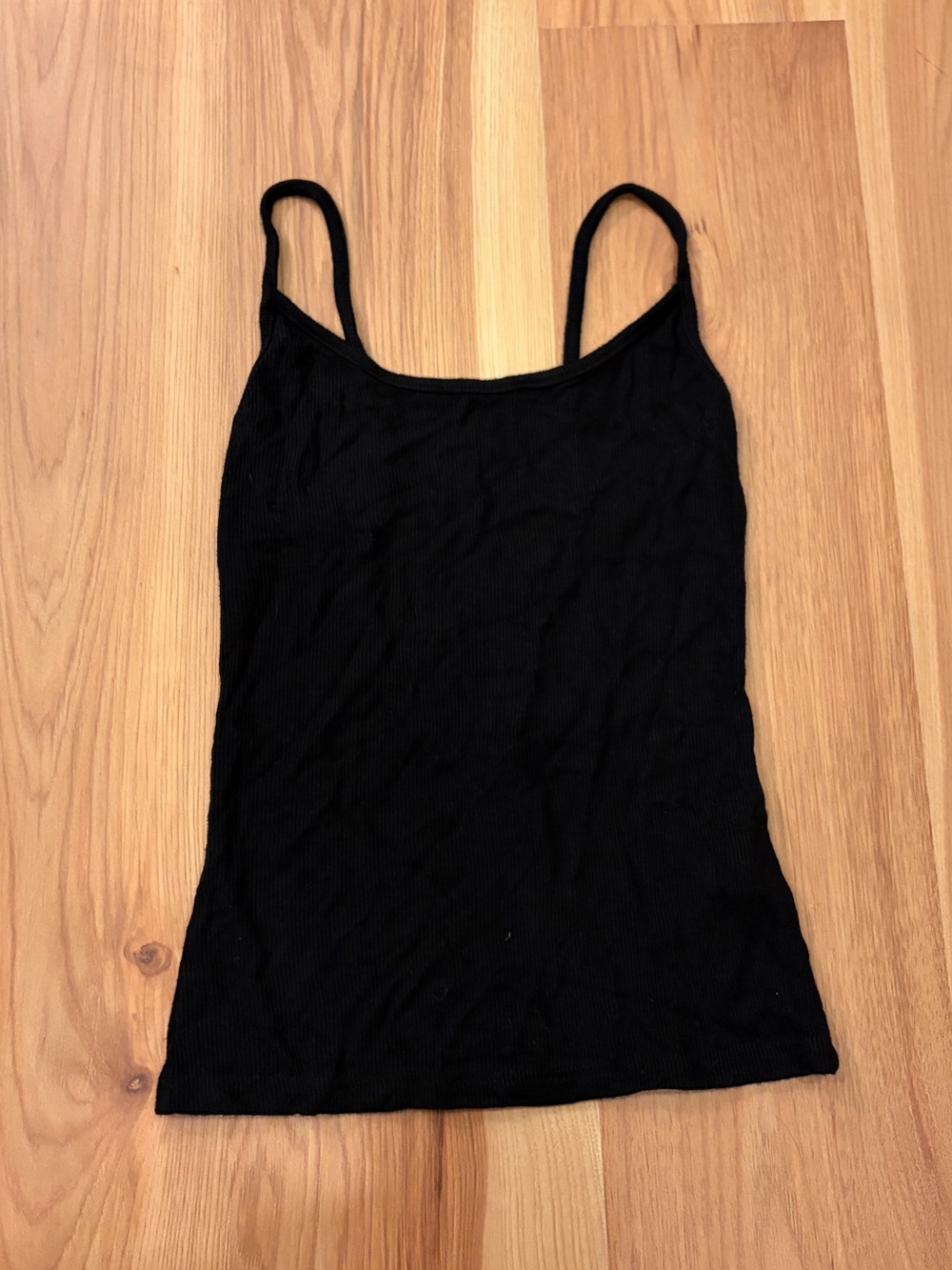 Brandy Melville Black Ribbed Spaghetti Strap Camisole